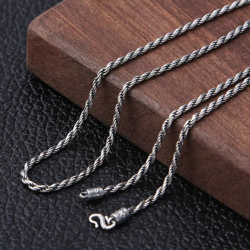 Men's Vintage Thai Necklace with Rope Chain