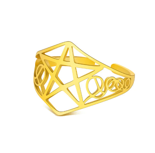 Steel Hollow Star Ring