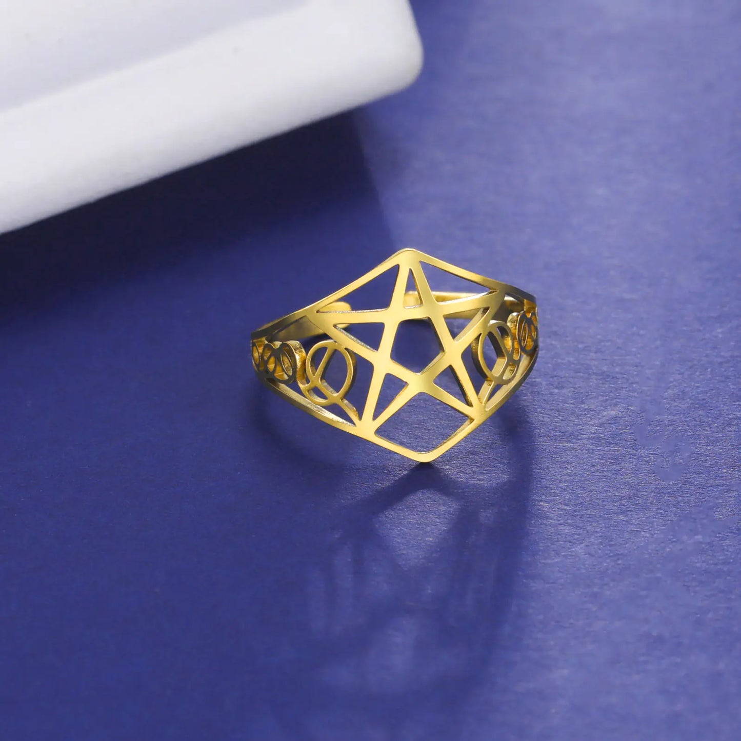 Steel Hollow Star Ring