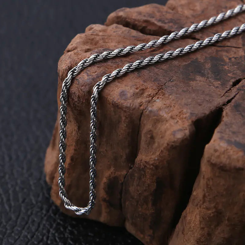 Men's Vintage Thai Necklace with Rope Chain