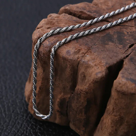 Men's Vintage Thai Necklace with Rope Chain