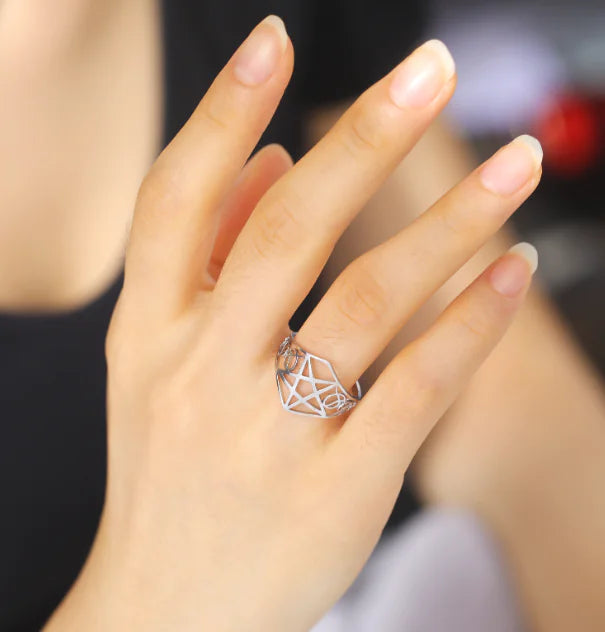 Steel Hollow Star Ring