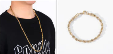 Hip-Hop Twisted Rope Chain Bracelet in European Style