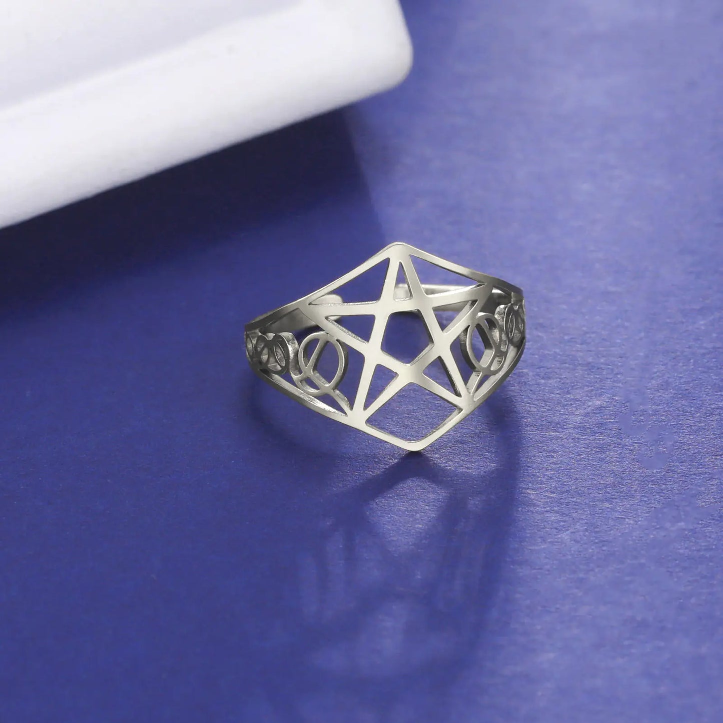 Steel Hollow Star Ring