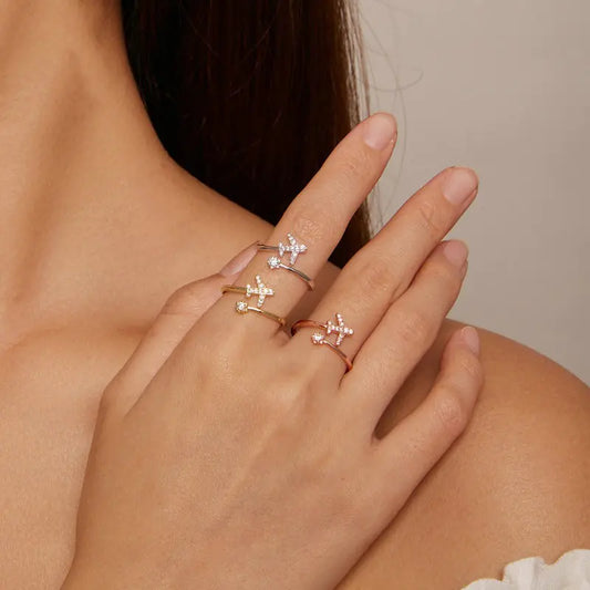 Sterling Silver Sailing Distance Adjustable Ring
