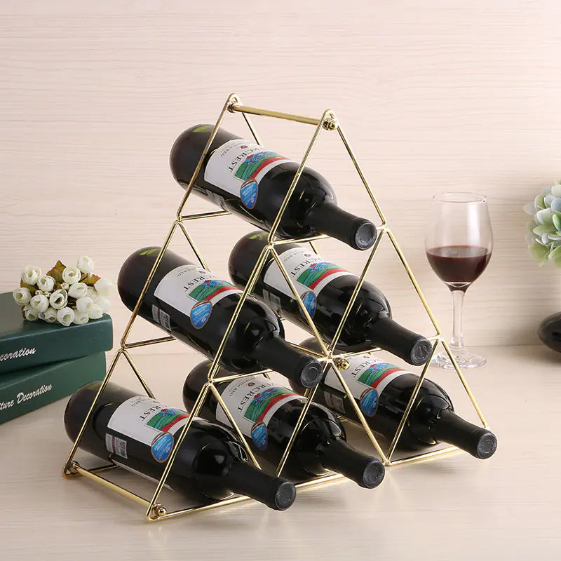 European Style Pyramid Wine Rack - Iron Home Decor