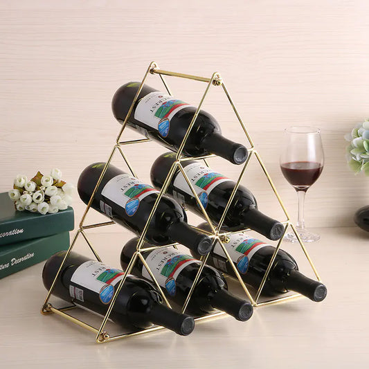 European Style Pyramid Wine Rack - Iron Home Decor